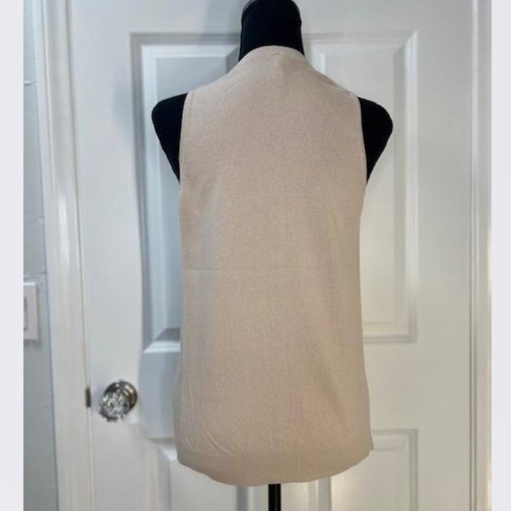 By Anthropologie Cashmere Blend Cardigan Sweater Tank in Cream –Size Small – NWT - Picture 8 of 9